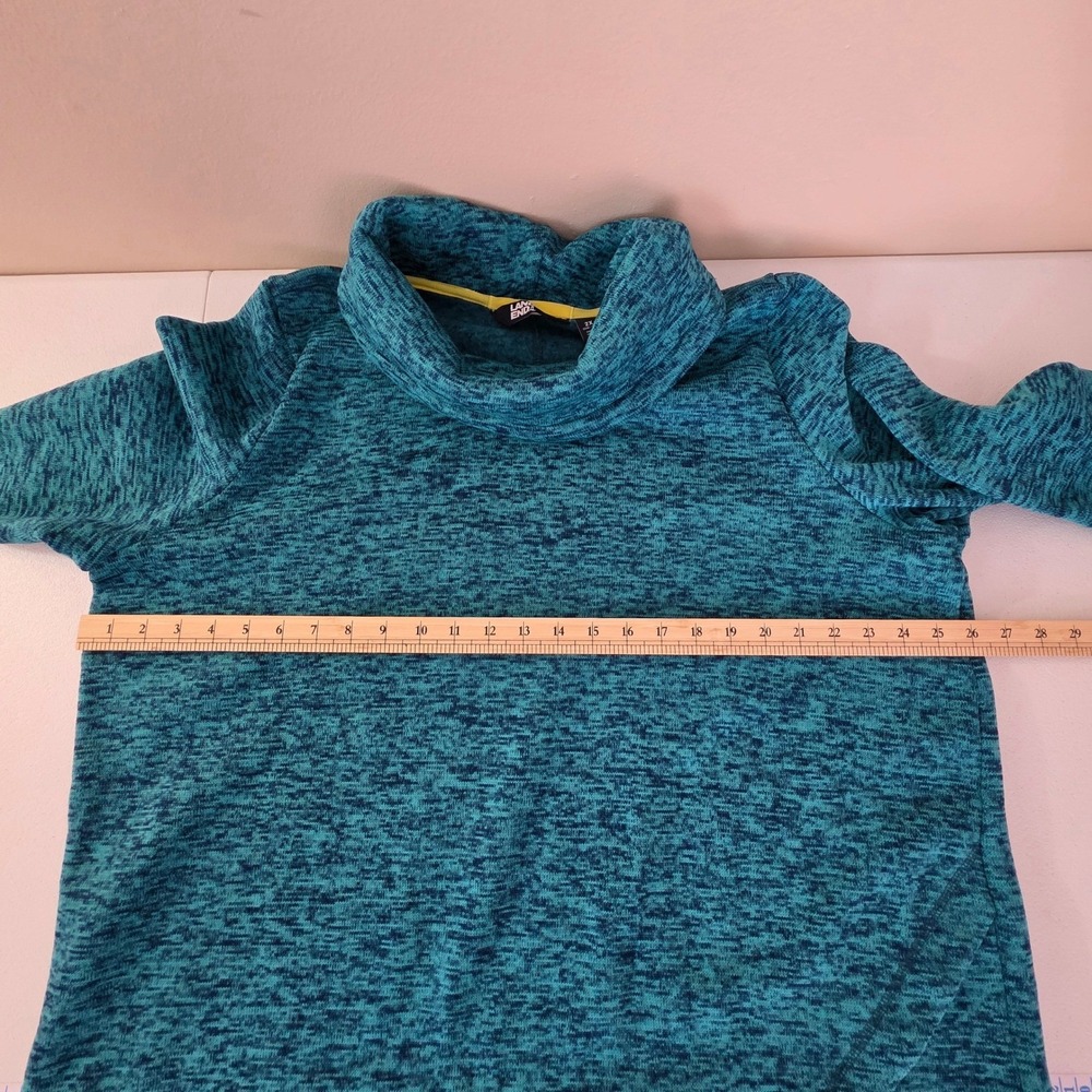 Lands' End Tunic Top Women 2X Blue Marl Cowl Neck Fleece Long Cozy Winter Warm - Picture 6 of 11